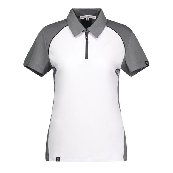 Phoenix White/Grey/Black Zipper Polo - Picture 1 of 6
